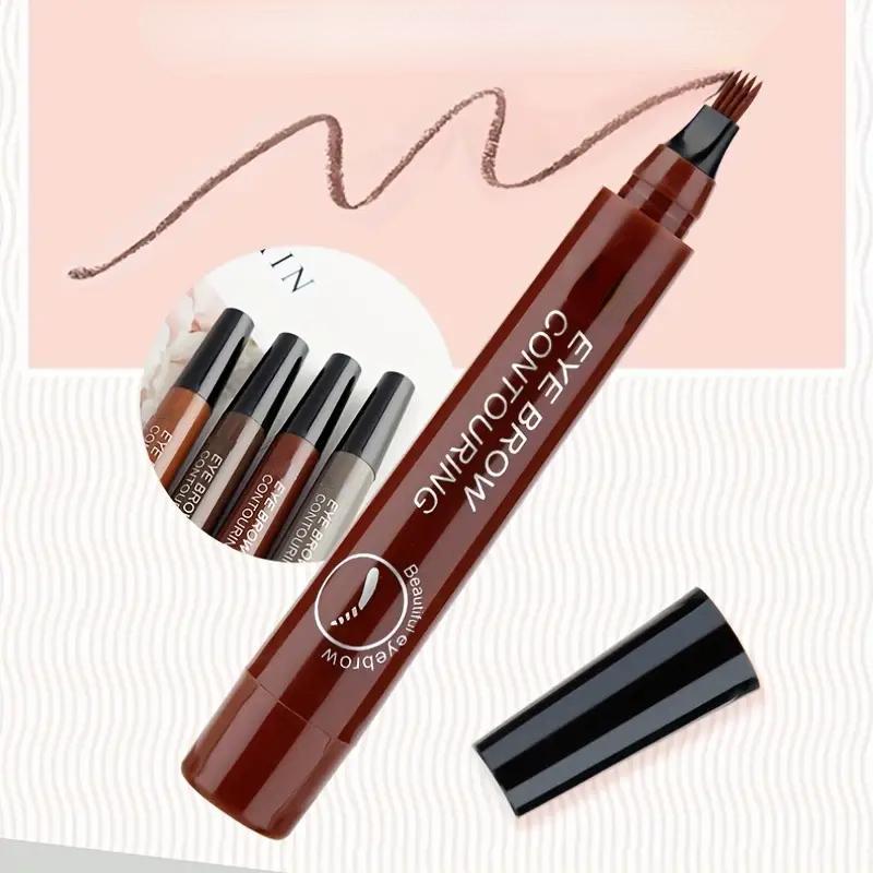 4 Fork Eyebrow Pencil, 1 Count Waterproof Long Lasting Eyebrow Pen, Brow Styling Makeup Tool for Women