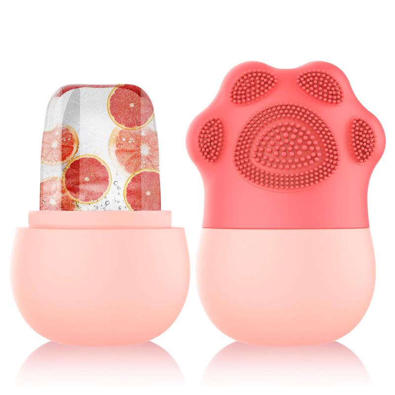 Silicone Cute Cat Claw Designed Ice Face Roller, Face & Body Ice Roller with Beauty Facial Massage Particle, Professional Comfort Skincare Tools for Women