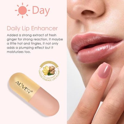 Day & Night Use Lip Plumper, 2 Counts/set Vitamin E & Natural Ginger Oil Lip Plumper, Lip Care Product for Women & Girls