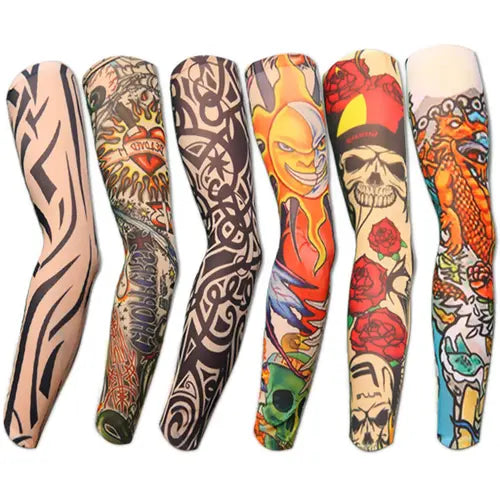 6 Pcs Temporary Tattoo Sleeves Set Arts Temporary Fake Slip On Tattoo Arm Sleeves Kit