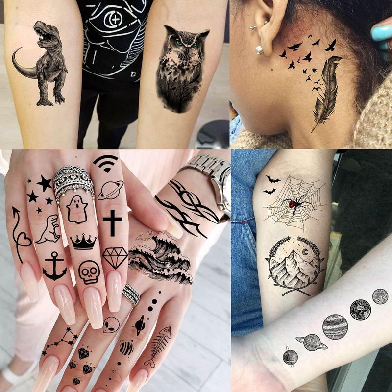 Animal & Skull Pattern Temporary Tattoo, 61pcs/set Fake Tattoo Body Art Sticker for Men & Women, Realistic Arm Tattoos for Adults, Body Art, Body Tattoos, Body Stickers Party Supplies