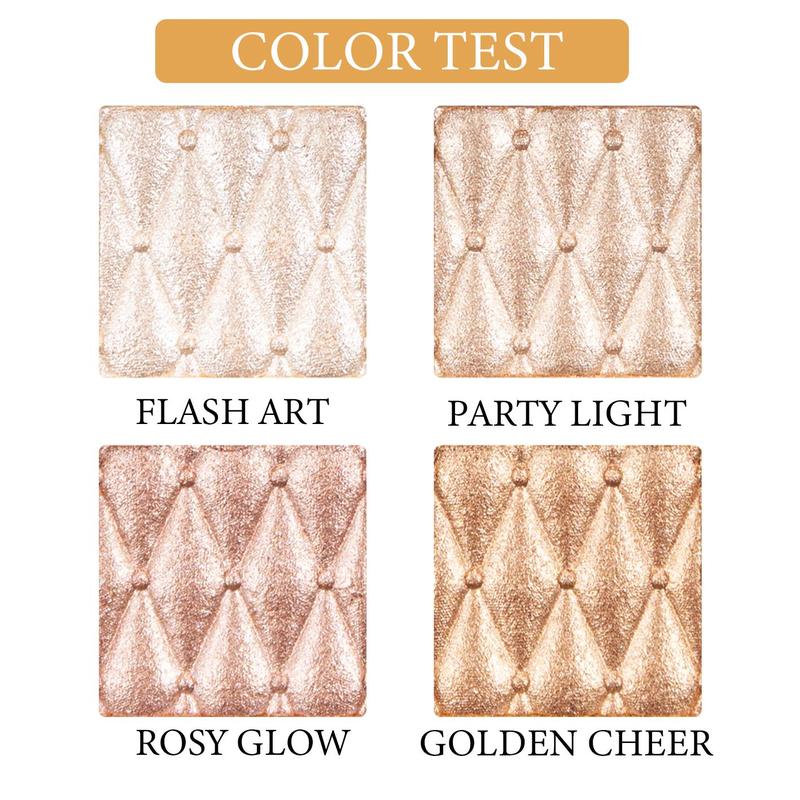 4 Color Long-lasting Highlighter Palette, 1 Count Shimmering Highlighter Makeup Palette, Facial Brightening Cosmetics for Women