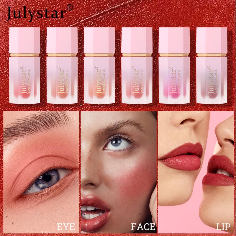 Julystar 1 Piece Natural Color Blush Cream Blush with Makeup Sponge Head Liquid Blusher For Christmas Gift