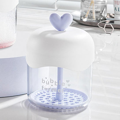 Portable Cute Heart Decor Foam Maker, Handheld Bubble Maker, Foaming Cup, Skincare Tool for Face Washing