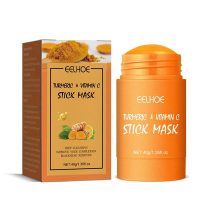 40g Turmeric Face Mask Stick, Comfort Deep Cleansing & Moisturizing Face Mask for Acne Prone Skin, Hydrating Facial Care Product Women & Men, Skincare Rod