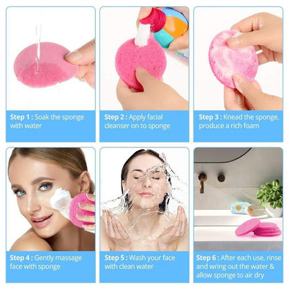 Water Absorption Compressed Facial Cleansing Sponges (20pcs), Reusable Cosmetic Cleansing Pad for Travel?Home, Soft?Personal Care Supplies