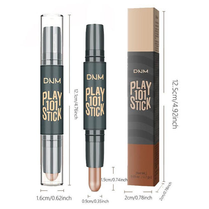 Double-head Contour Stick, Highlighting Eye Makeup Pen for Face, Dual Ended Concealer Stick, Makeup Highlighter Stick, High-gloss Make Up Pen