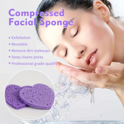 Heart Shaped Comfort Disposable Compressed Facial Cleansing Puff, 20pcs Portable Skincare Product for Daily Use