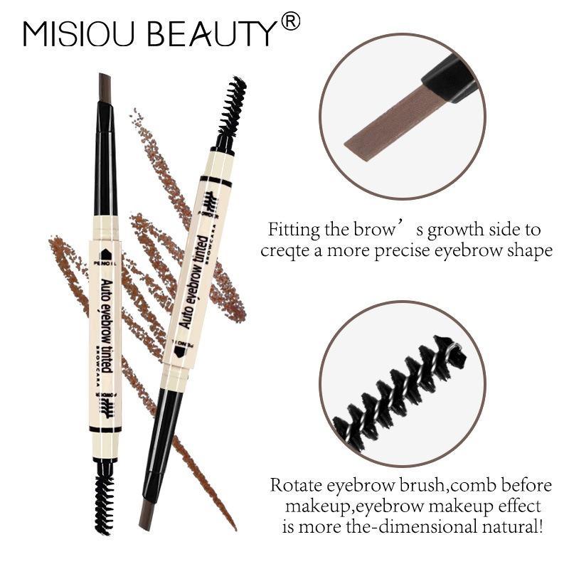 Double Head Eyebrow Pencil (1 Piece), Waterproof Long Lasting Auto Rotating Eyebrow Pencil, Eyebrow Makeup Tool For Daily Use