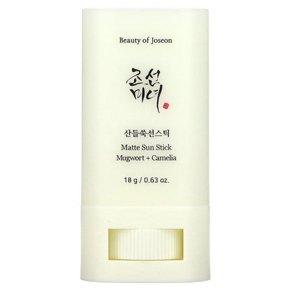 Beauty of Joseon Matte Sun Stick, Mugwort & Camelia, SPF50+ PA++++, 0.63 oz (18 g)