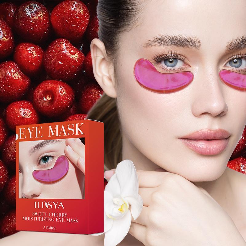 Cherry Eye Mask, 5 Pairs Moisturizing Eye Mask, Eye Care Mask, Hydrating Eye Mask, Improving Dry Lines and Fine Lines, Making the Eye Skin Hydrated and Moisturized