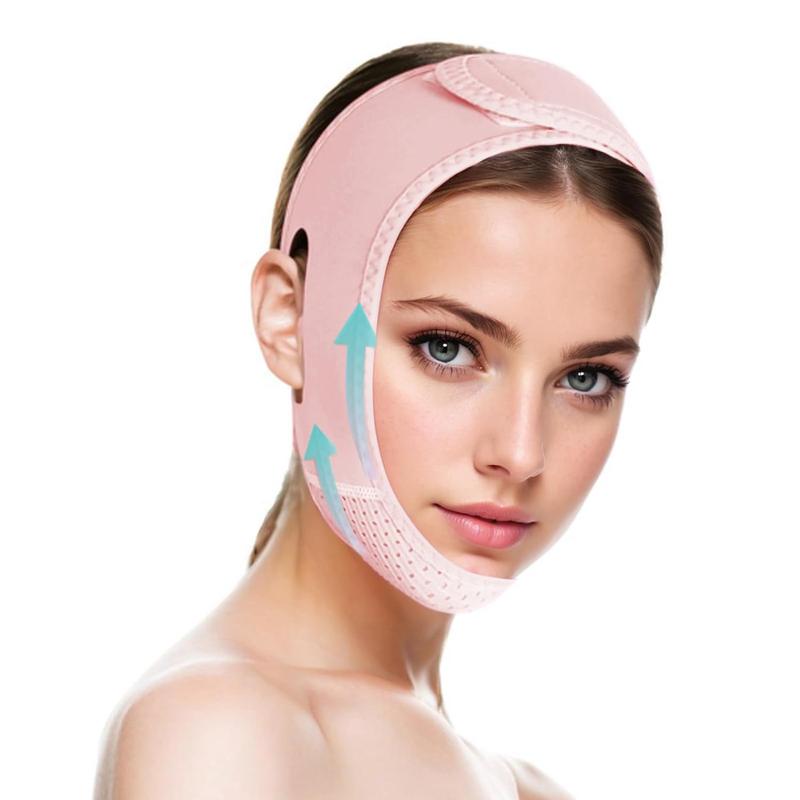 Double Chin Reducer Double Chin Eliminator V Line Lifting Mask with Chin Strap for Double Chin for Women -Face Lift (Pink) Skincare Comfort