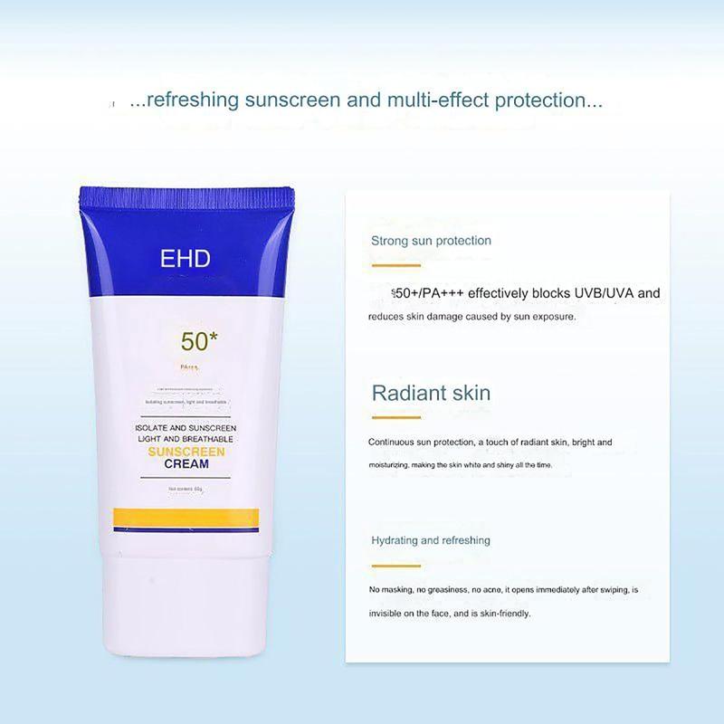 EHD Sunscreen, EHD Sunscreen 50, Sunscreen for Face, Non Comedogenic Face Sunscreen, Non Greasy Sunscreen, Best Sunscreen for Face Women, Water Resistant (3Pcs) (1pc) Facial Skincare Facial Skincare Comfort Skin Repair