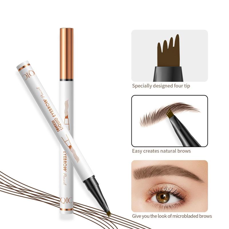 Long lasting Eyebrow Pencil, 1 Count Waterproof Eyebrow Pen with 4 Split Head, Eye Brow Makeup Tool For Women