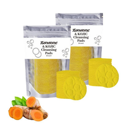 Turmeric Kojic Acid Cleansing Pads Set, Moisturizing Daily Skin Cleansing Pads, Facial Pore Deep Cleanser, Skin Care Tools, Skin Care Products, Back to School