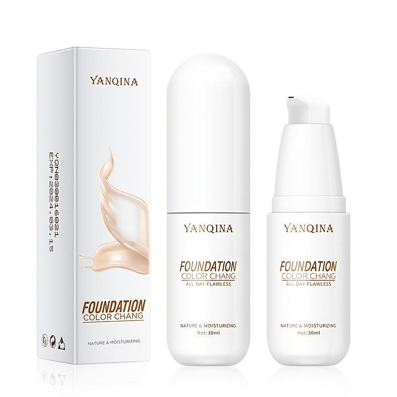 Waterproof Oil Control Liquid Foundation, Moisturizing Full Coverage Flawless Dark Skin Coverage Concealing Foundation Cream, Lightweight Concealer Makeup Cream