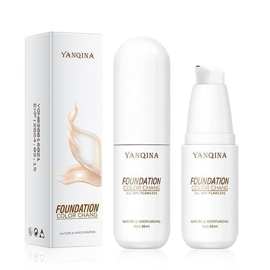 Waterproof Oil Control Liquid Foundation, Moisturizing Full Coverage Flawless Dark Skin Coverage Concealing Foundation Cream, Lightweight Concealer Makeup Cream