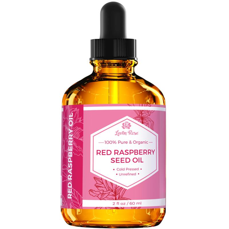 Leven Rose Red Raspberry Seed Oil Organic 2 oz - 100% Natural with Anti-Oxidants, Vitamin E, and Vitamin A - Anti Aging Raspberry Oil for Face, Hands and Body