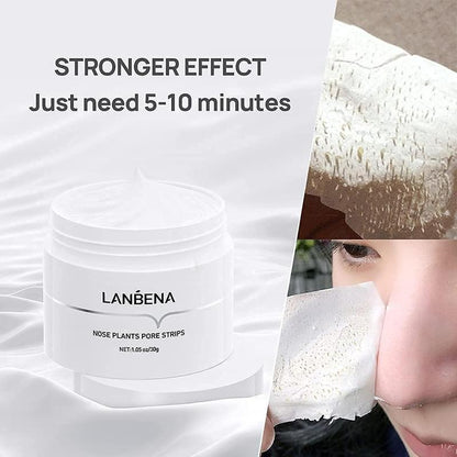 Lanbena Blackhead Whiteheads Remover Mask Facial Peeling Nose Strip Acne Deep Cleansing 30g All Skin Types