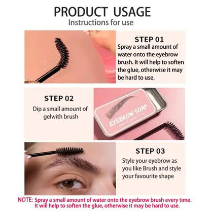 Summer Music Festival Makeup,Eyebrow Soap & Gel Wax, Excellent Eyebrow Styling Wax, Long-lasting Waterproof Eyebrow Styling Soap, Eyebrow Makeup Cosmetic Tool for Women