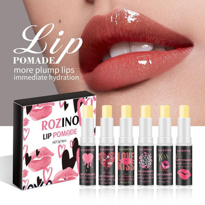 Moisturizing Lip Butter Balm, 6pcs/box Anti-cracking Lipstick for Smoothing Lip Lines, Lip Care Gift Box for Girls