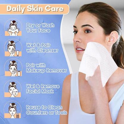 Disposable Facial Cleansing Towel (50pcs/pack), Soft Face Cleaning Towel, Facial Skincare Tool for Women & Men