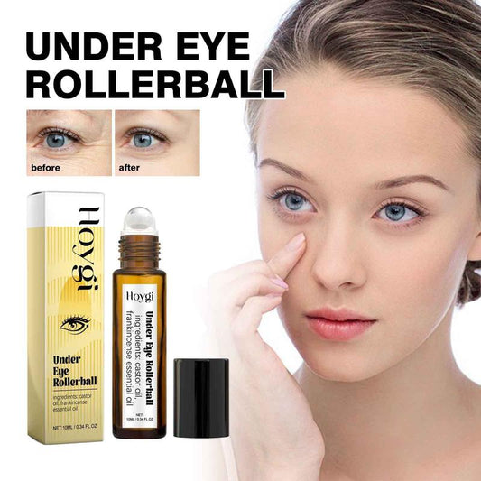 Eye Essence 10ML, containing castor oil, frankincense and tocopherol, and caring eye skin essence, dilute fine lines and nasolabial folds, roller-type design, eye care essence for women Comfort Skin Care,time eraser