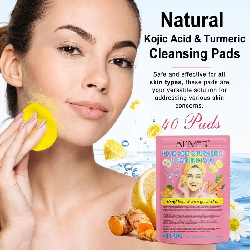 Turmeric & Koji Acid Cleansing Pad, 2 Counts/set Deep Cleansing Pore Cleaning Pad, Facial Skin Care Tool for Women & Men