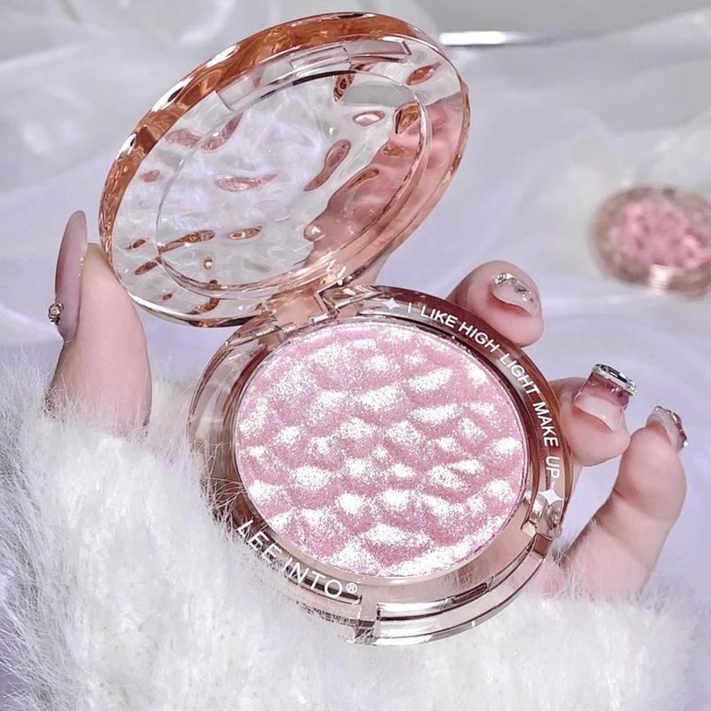 Portable Glitter Highlighter Powder, Shimmering Highlighter Palette, Long Lasting Pearly Makeup Powder, Facial Brightening Cosmetics