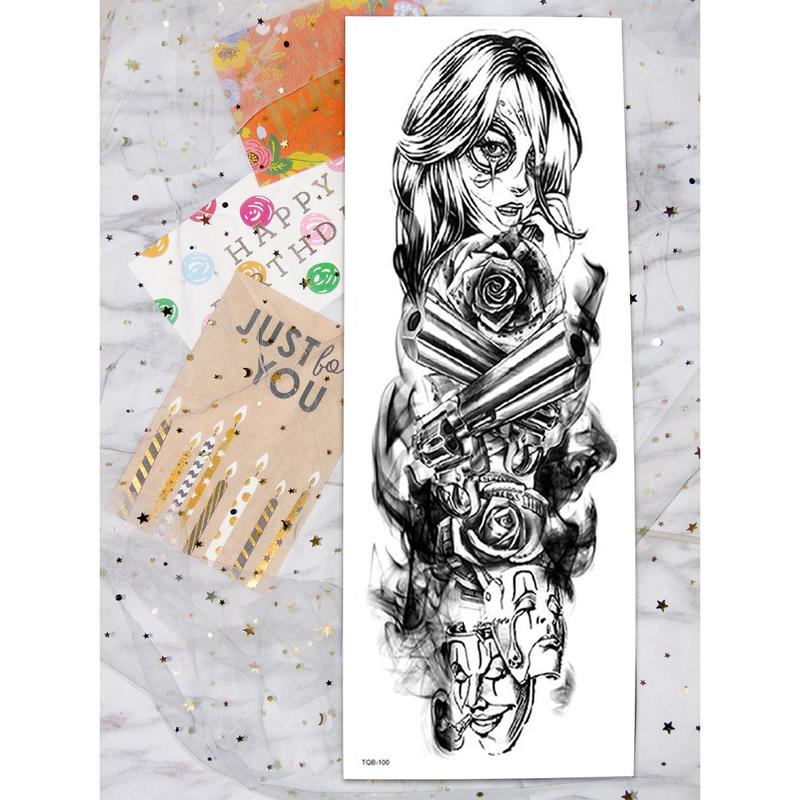 Rose Girl Pattern Temporary Tattoo Sticker, Waterproof Tattoo Decal, Body Art Decoration For Women & Girls