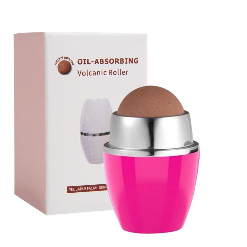 Oil Absorbing Face Roller, Portable Facial Oil-absorbing Volcanic Rolling Ball Stick, Oily Skin Control for Make up