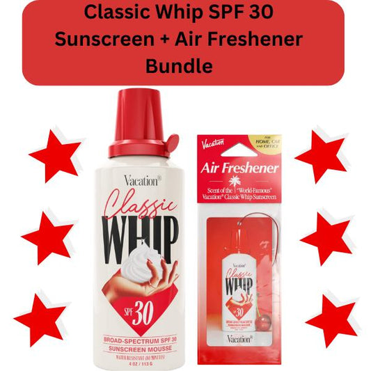 Classic Whip SPF 30 Sunscreen + Air Freshener Bundle