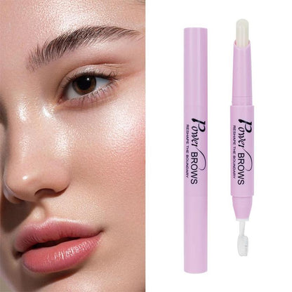 Eyebrow Wax with Brush, Transparent Waterproof Long Lasting Eyebrow Wax Pen for Feathered Fluffy Eyebrow Shaping Styling Makeup Pencil