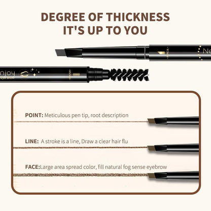 Waterproof Double-ended Eyebrow Pencil, 3pcs/set Long Lasting Eyebrow Pencil, Brow Styling Brush, Eye Brow Makeup Tool, Makeup Accessories