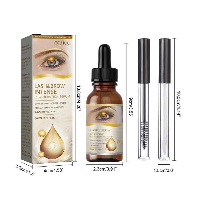 Eyelash & Eyebrow Intense Serum, 1 Box Nourishing Serum & Brush & Scraper, Eye Lash Extensions Product for Women & Girls