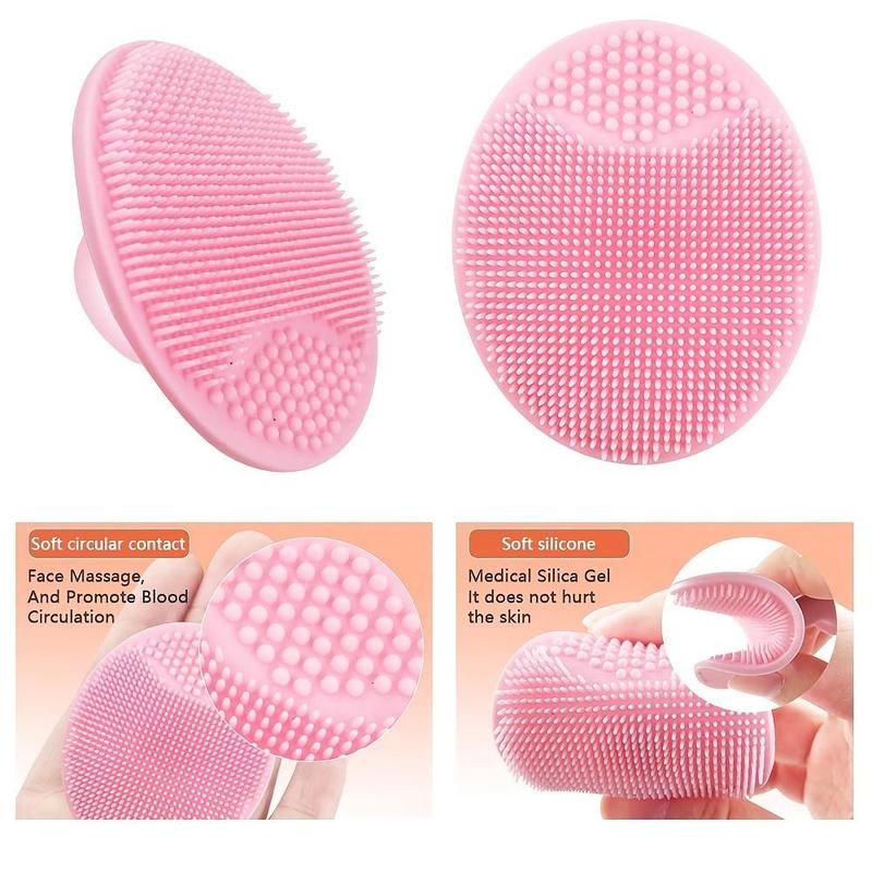 Random Color Facial Cleansing Brushes, 5pcs Soft Silicone Face Scrubbers, Exfoliating Brushes, Precision Pore Cleansing, Skincare Tools For Women