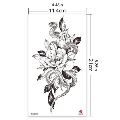 13pcs Flower Pattern Temporary Tattoo Sticker, Waterproof Fake Tattoo Sticker, Body Art Decoration For Women & Girls