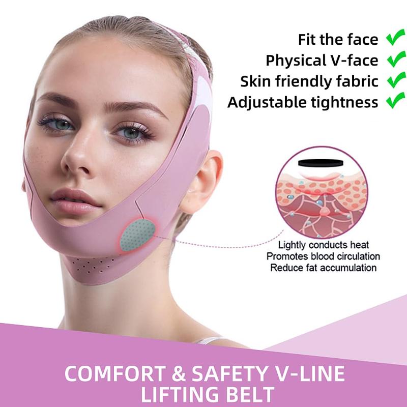 V-shaped Face Mask, 1 Count Adjustable Facial Firmness Mask for Improving Skin Elasticity, Face Lifting Mask with Edge Wrapping Design, Facial Skin Care Tool for Women