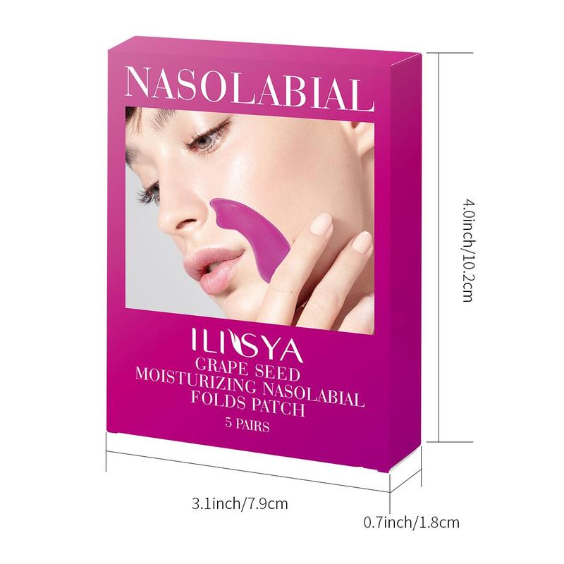 Nasolabial Folds Patches, 5 Pairs/box Natural Collagen?Nasolabial Folds Patches, Moisturizing Nose Line Patches, Facial Skin Care Patches for Women & Men