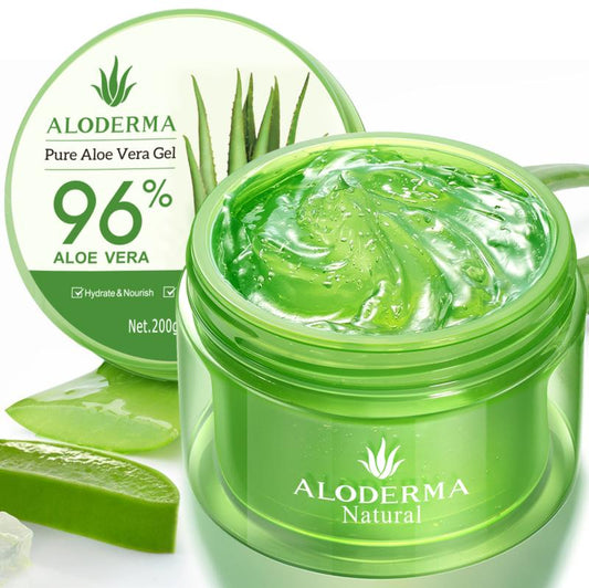 ALODERMA Pure Organic Aloe Vera Gel Made within 12 Hours of Harvest, 96% Pure Aloe Vera Gel for Face and Body Skin, Scalp, & Hair - Soothing Aloe Face Moisturizer, Multipurpose, Hydrating Aloe Gel, 7oz Gentle Soothing Skincare