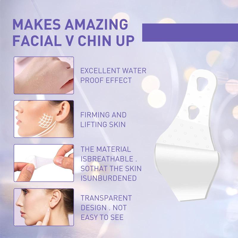 V-shaped Face Lifting Sticker with Tool, 1 Box Face Lifting Patches, Facial Slimming & Massage Tool, Skincare Tool for Women