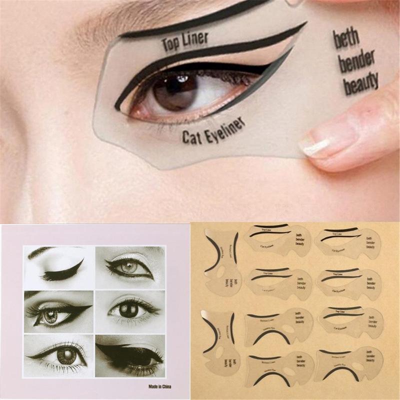 Reusable Eyeliner Stencil Set, 10pcs Reusable Eyeliner Template, Professional Makeup Tool for Women