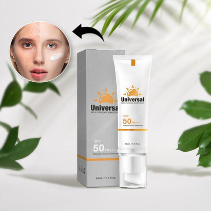 Lightweight waterproof face sunscreen 50ml, colored face SPF 50, facial moisturizing and moisturizing skin, light and refreshing, not greasy, travel size