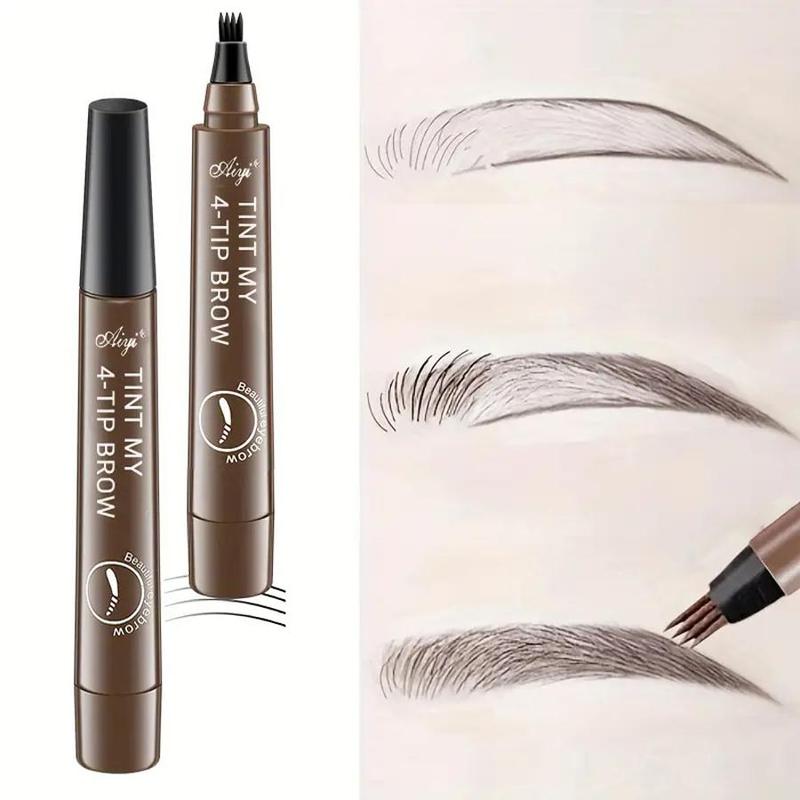 Waterproof 4 Split Tip Eyebrow Pencil, 1 Count Long Lasting Brow Styling Pen, Brow Shading & Filling Pencil, Eye Brow Makeup Product