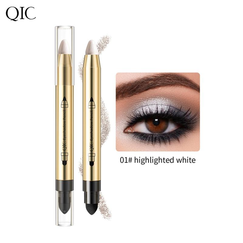 1 Count 2 in 1 Double-ended Highlighter Eyeshadow Stick, Natural Pearlescent Fine Sparkling Contouring Eyeliner Lying Silkworm Pen, Eye Brightening Makeup Stick