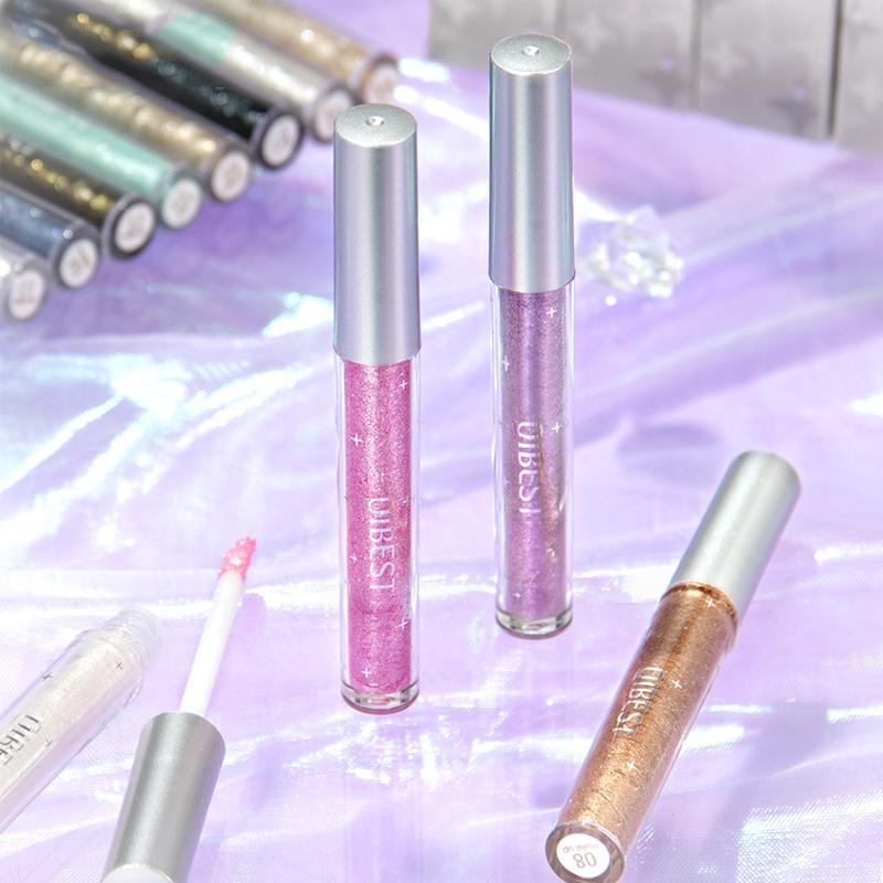 Glitter Liquid Eyeshadow, Long Lasting Shimmering Eye Shadow, High Pigmented Glittering Brightening Highlighting Liquid Stick for Eye Makeup