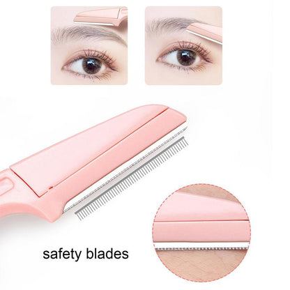 5pcs Foldable Eyebrow Trimmer Set, Portable Eye Brow Razor Kit for Daily Use, Multifunctional Face Hair Shaving Tool