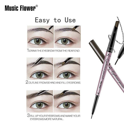 Double Ended Eyebrow Pencil, 1 Count Waterproof Long Lasting Eye Brow Pen, Eyebrow Makeup Tool For Daily Use