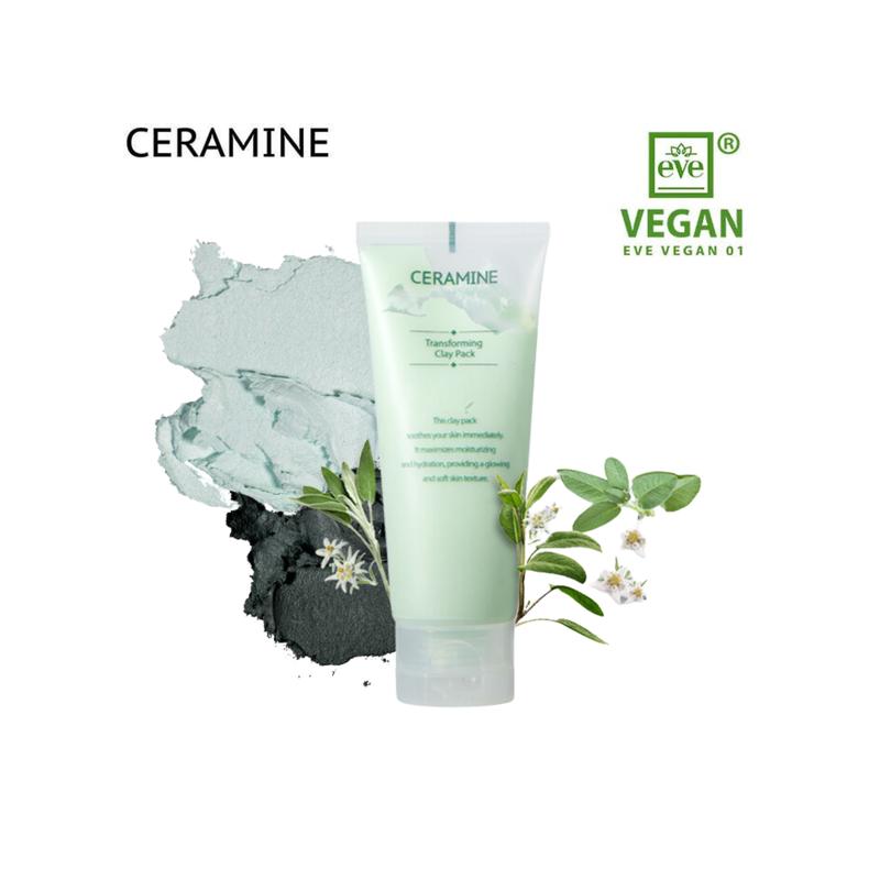 CERAMINE VEGAN TRANSFORMING CLAY MASK PACK - THE MOST INCREDIBLE SEBUM MANAGEMENT PRODUCT WITH VEGAN INGREDIENTS