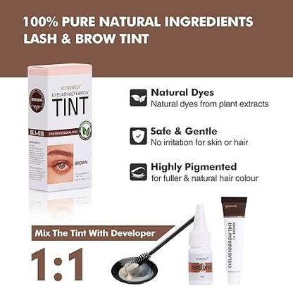 Instant Lash & Brow Set, Natural Bushy Eyebrow Makeup Kit, Long Lasting Spot coloring 100% Gray Converge DIY Hair Dying for Salon Home Use 7ml Cosmetic